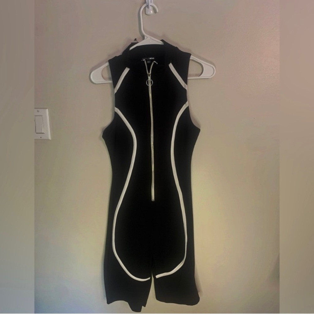 Fashion nova ribbed black jumpsuit